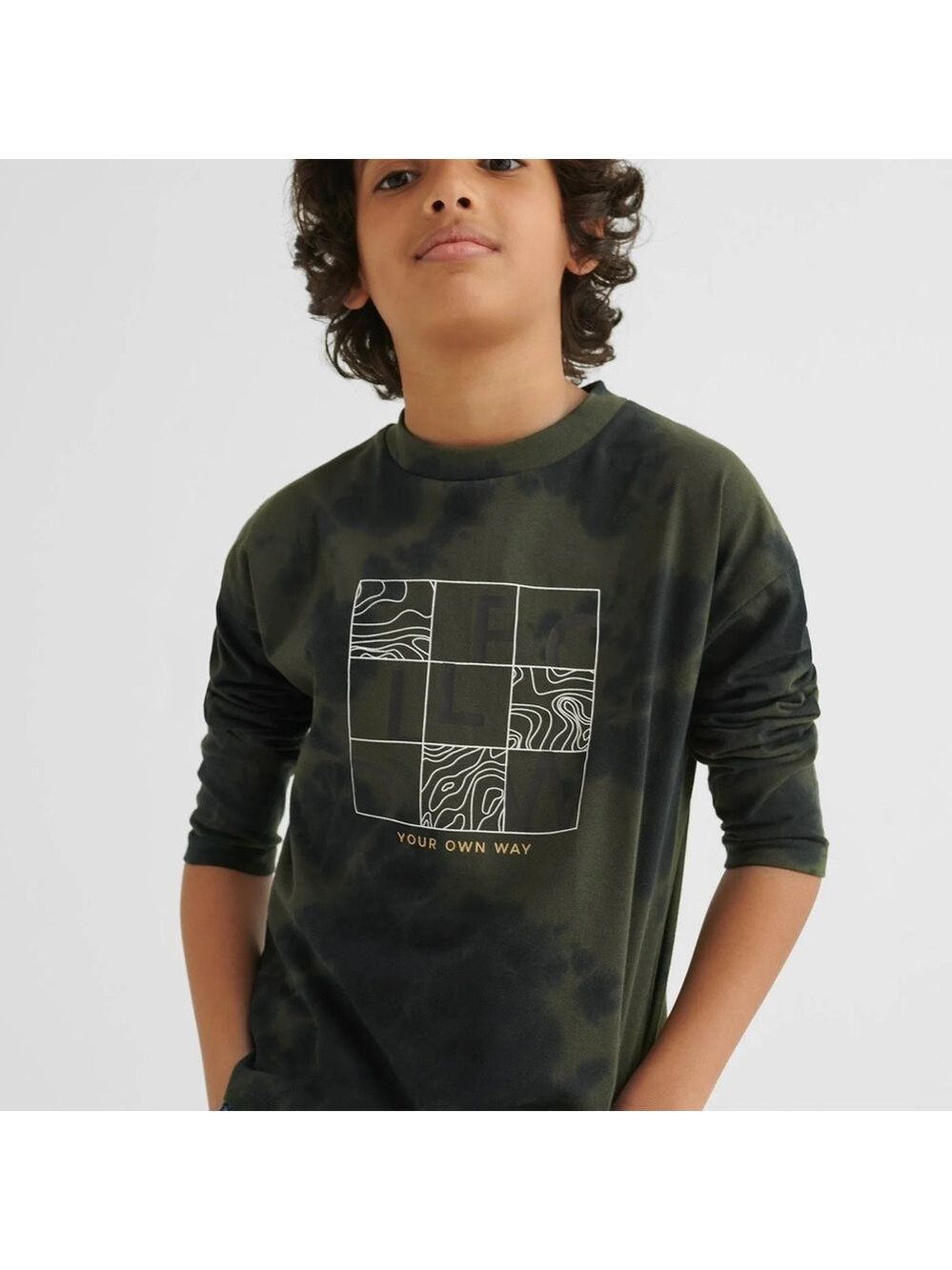 Size 14 Boys Mayoral Camouflage Long Sleeve Tee